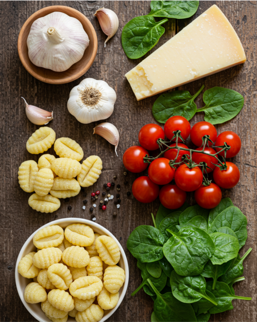 Fresh Ingredients for the Perfect Gnocchi Skillet