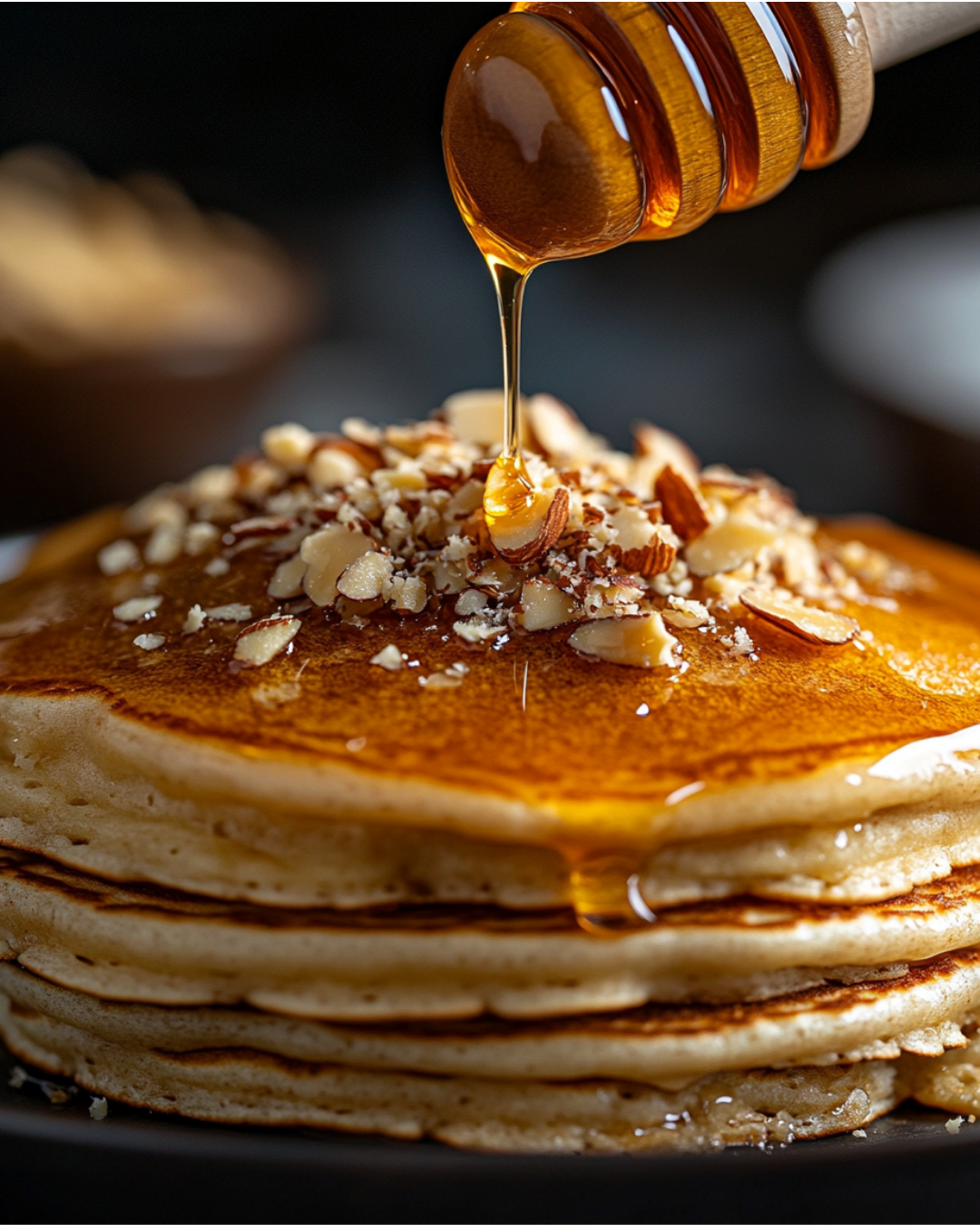 A variety of pancake toppings including fruits, nuts, whipped cream, and chocolate.