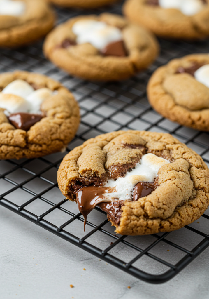 S’mores Cookies on a Cooling Rack