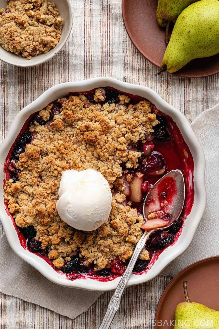 Spiced Pear Berry Crumble