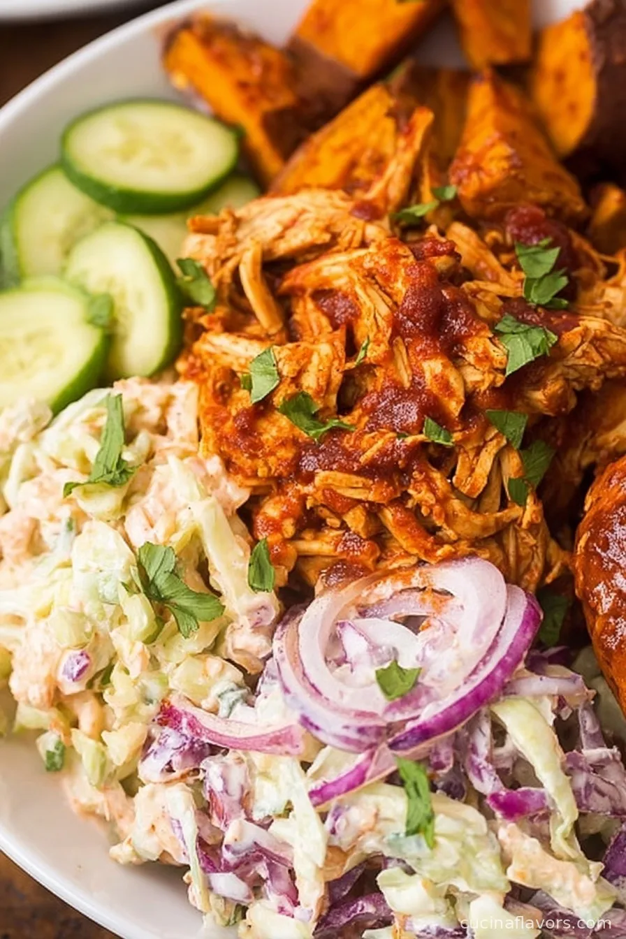 BBQ Chicken Bowls with Sweet Potatoes and Coleslaw (Whole30)
