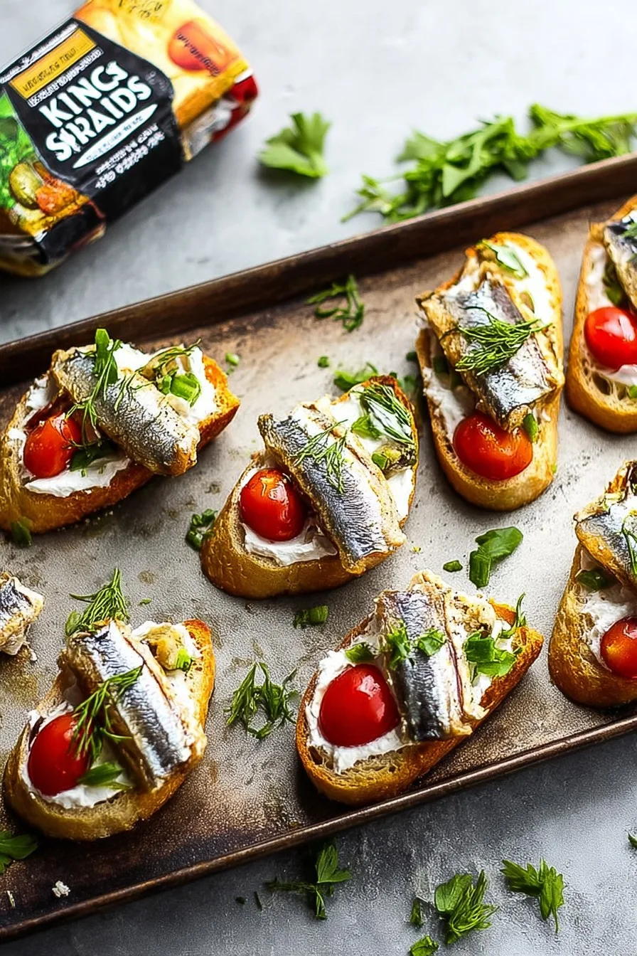 Sardine Goat Cheese Crostini