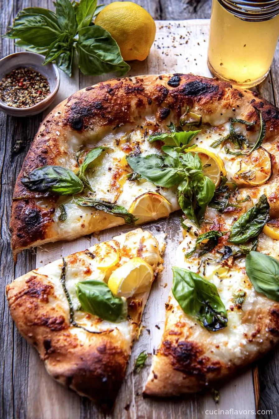 3 Cheese Lemon Basil Pizza.
