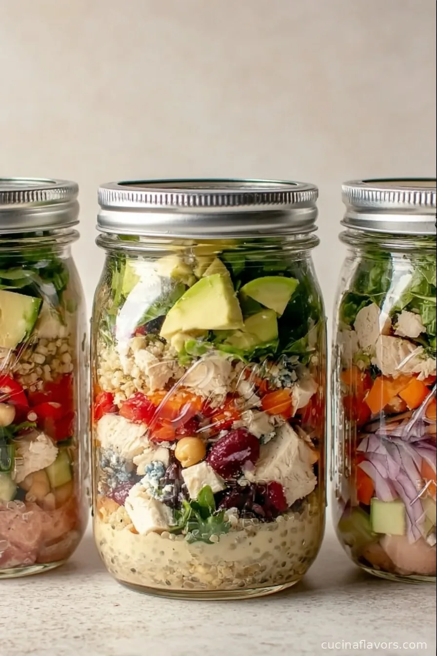 Greek Chicken Salad in a Jar