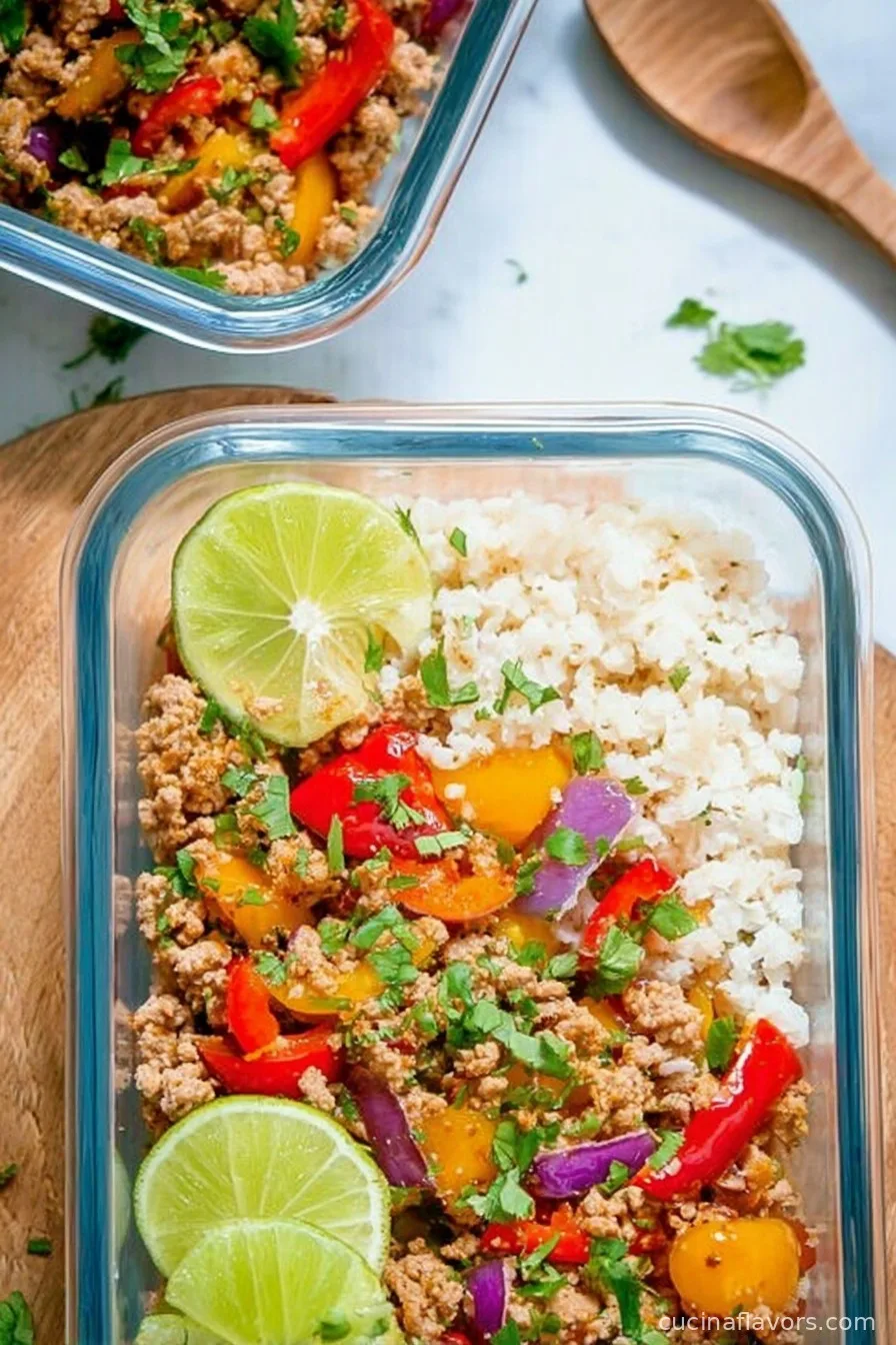 Ground Turkey Cauliflower Rice Meal Prep