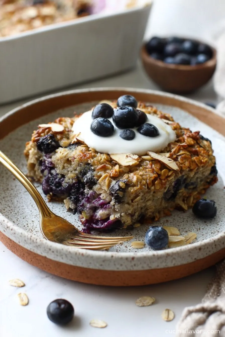 Healthy Blueberry Baked Oatmeal (Gluten-free)