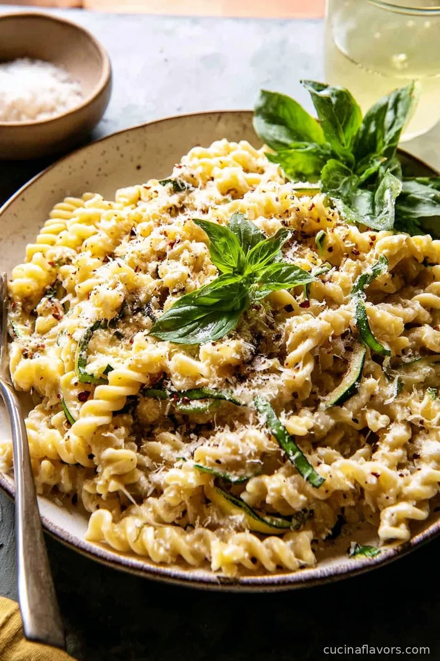 Lemon Basil Zucchini Pasta Alfredo