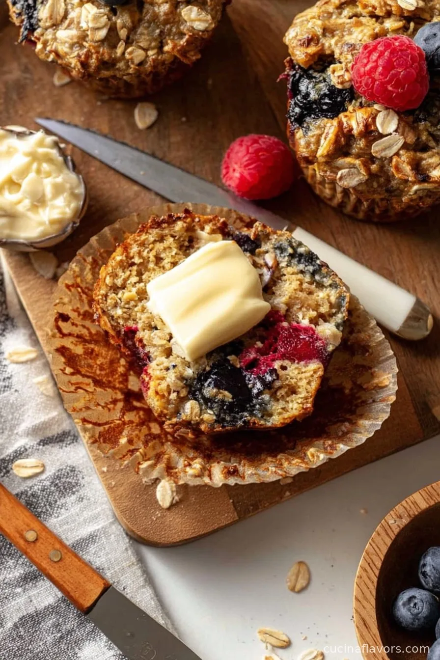 Mixed Berry Baked Oatmeal Muffins