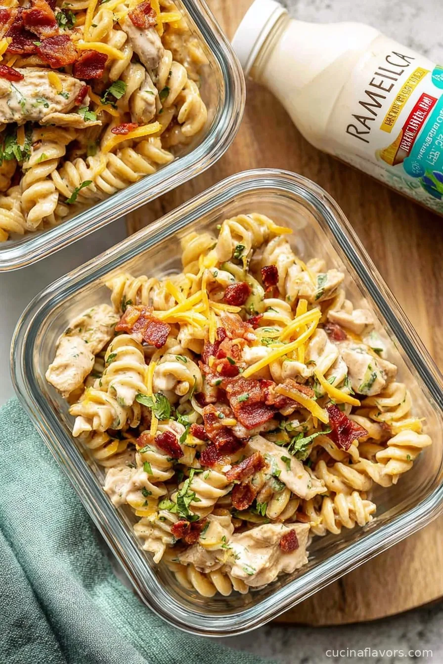 One-Pot Chicken Bacon Ranch Pasta