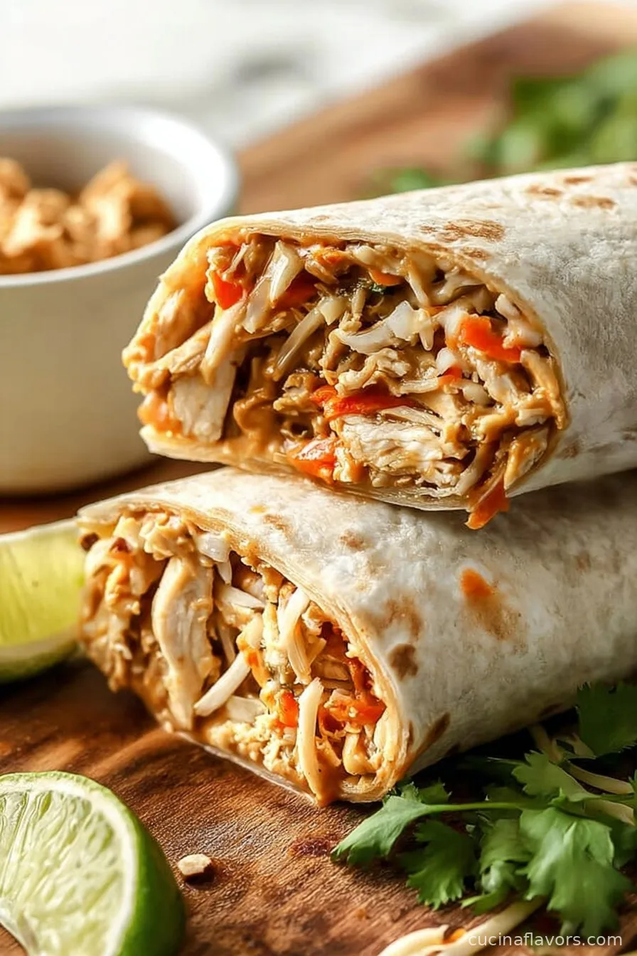 Peanut Chicken Wraps