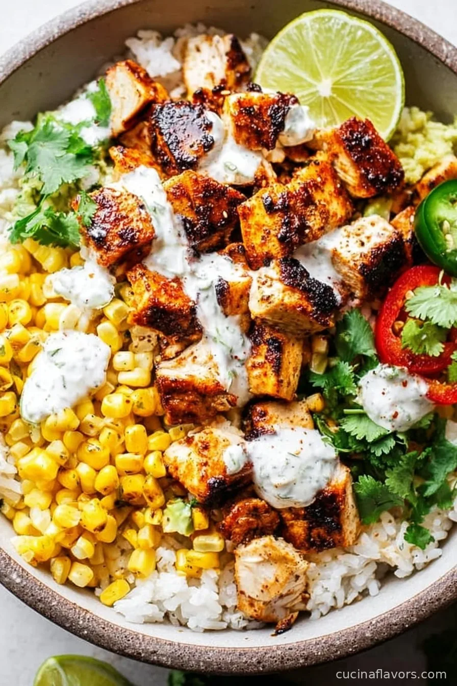 Street Corn Chicken Rice Bowl