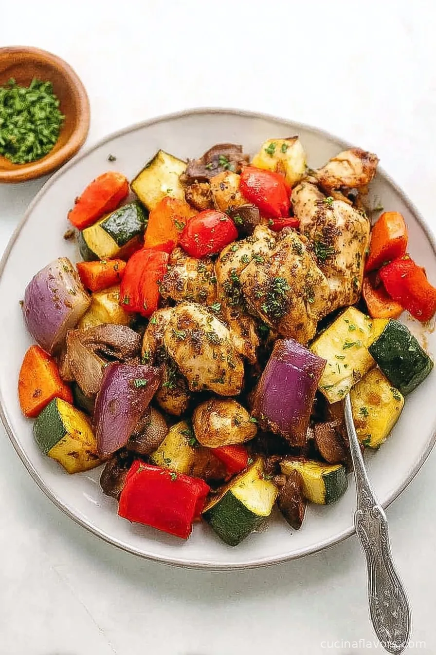 10 minute Roasted Chicken and Vegetables – Air Fryer Recipe