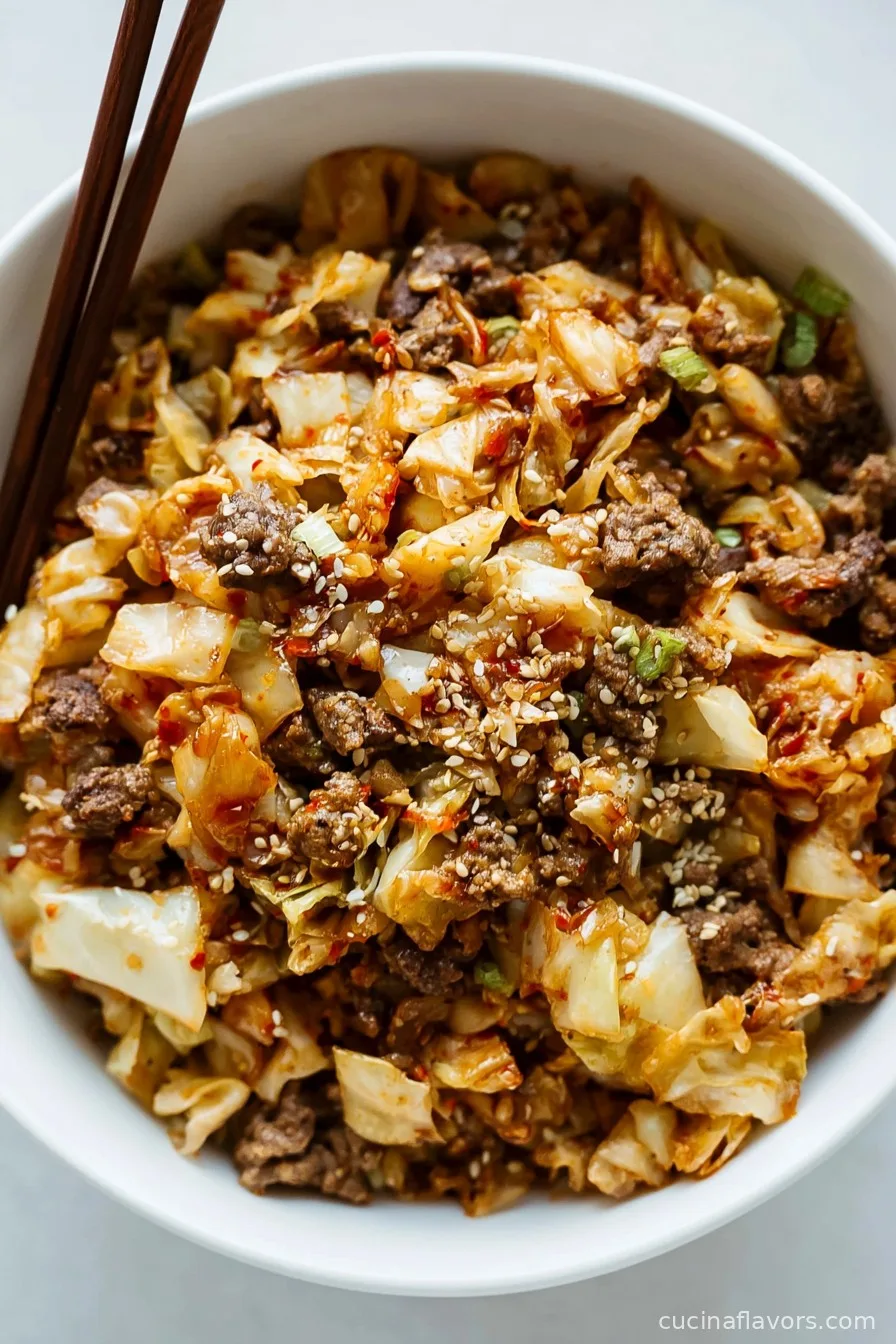 20-Minute Healthy Ground Beef & Cabbage Recipe (High-Protein)