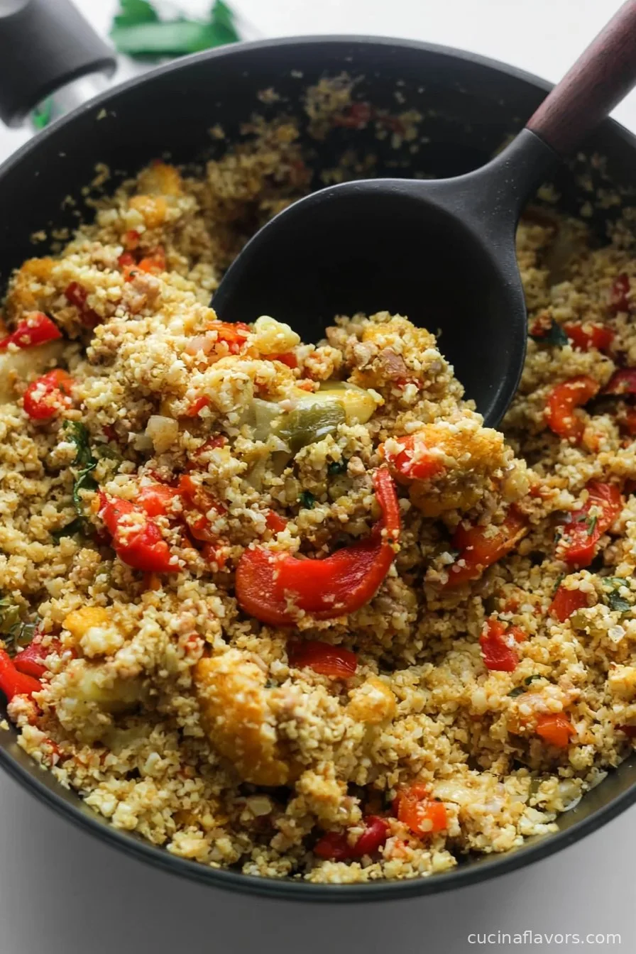 20-Minute Spicy Cauliflower Rice With Ground Turkey (High-Protein)