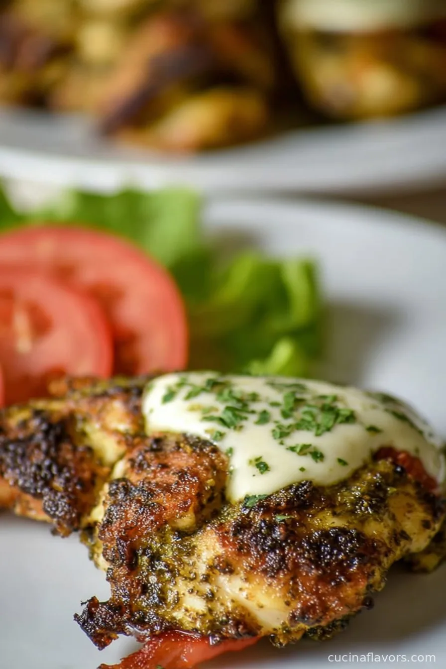 Air Fryer Chicken Pesto