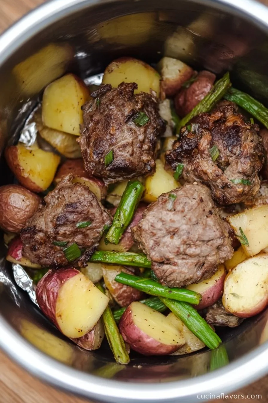Air Fryer Hobo Dinner Foil Packets (Beef and Potatoes)