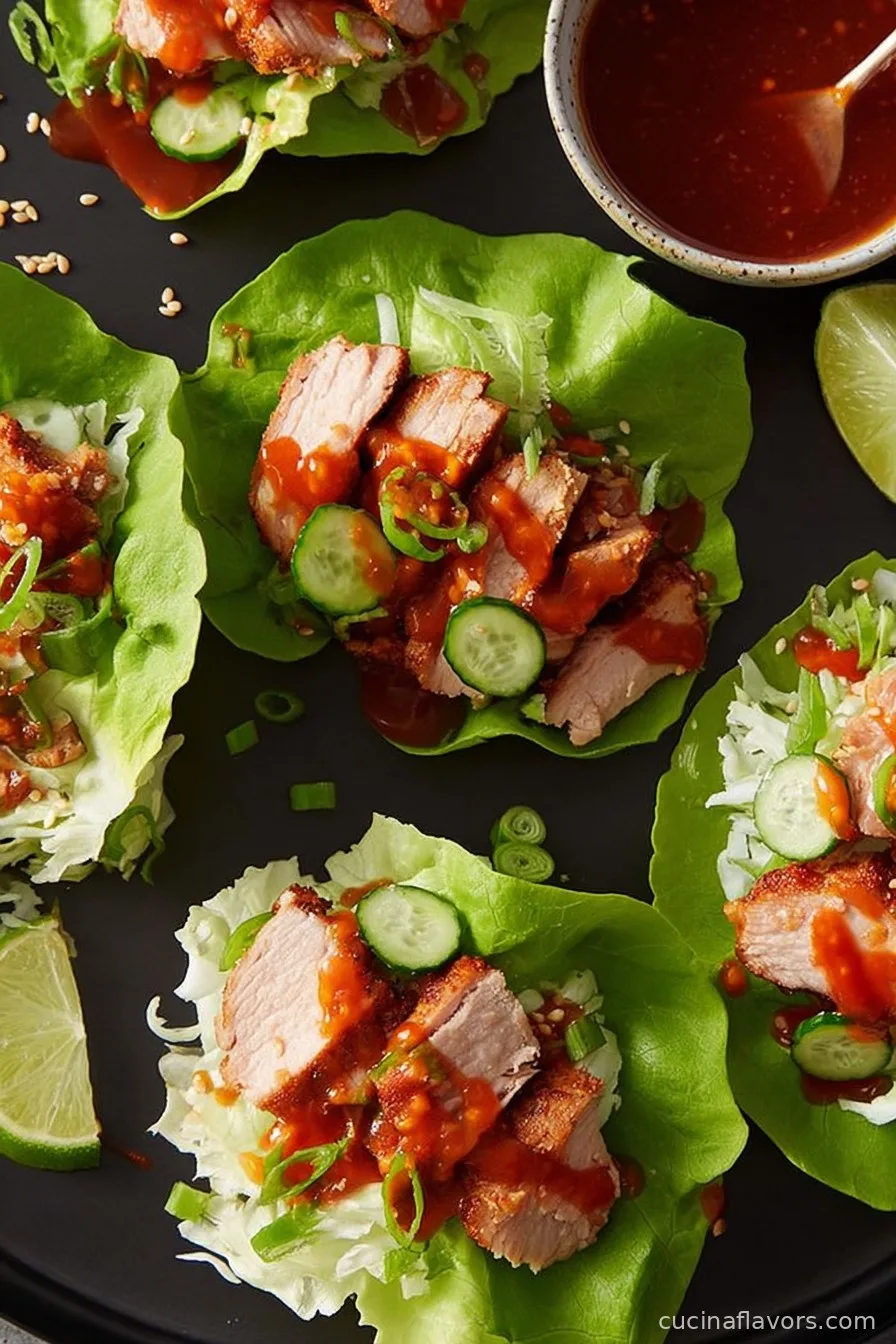 Air Fryer Korean-Inspired Pork Tenderloin Lettuce Wraps