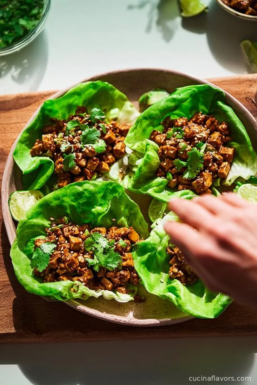 Caramelized Tofu Lettuce Cups