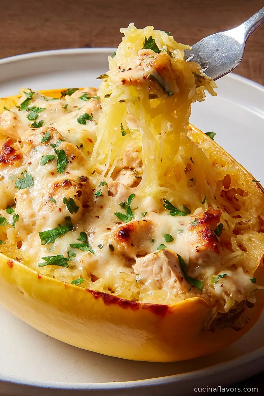 Chicken Alfredo Spaghetti Squash