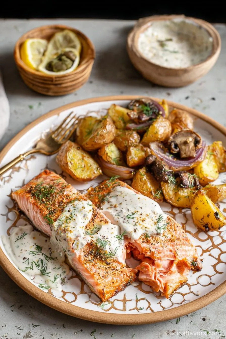 Easy Sheet Pan Salmon with Dill Potatoes