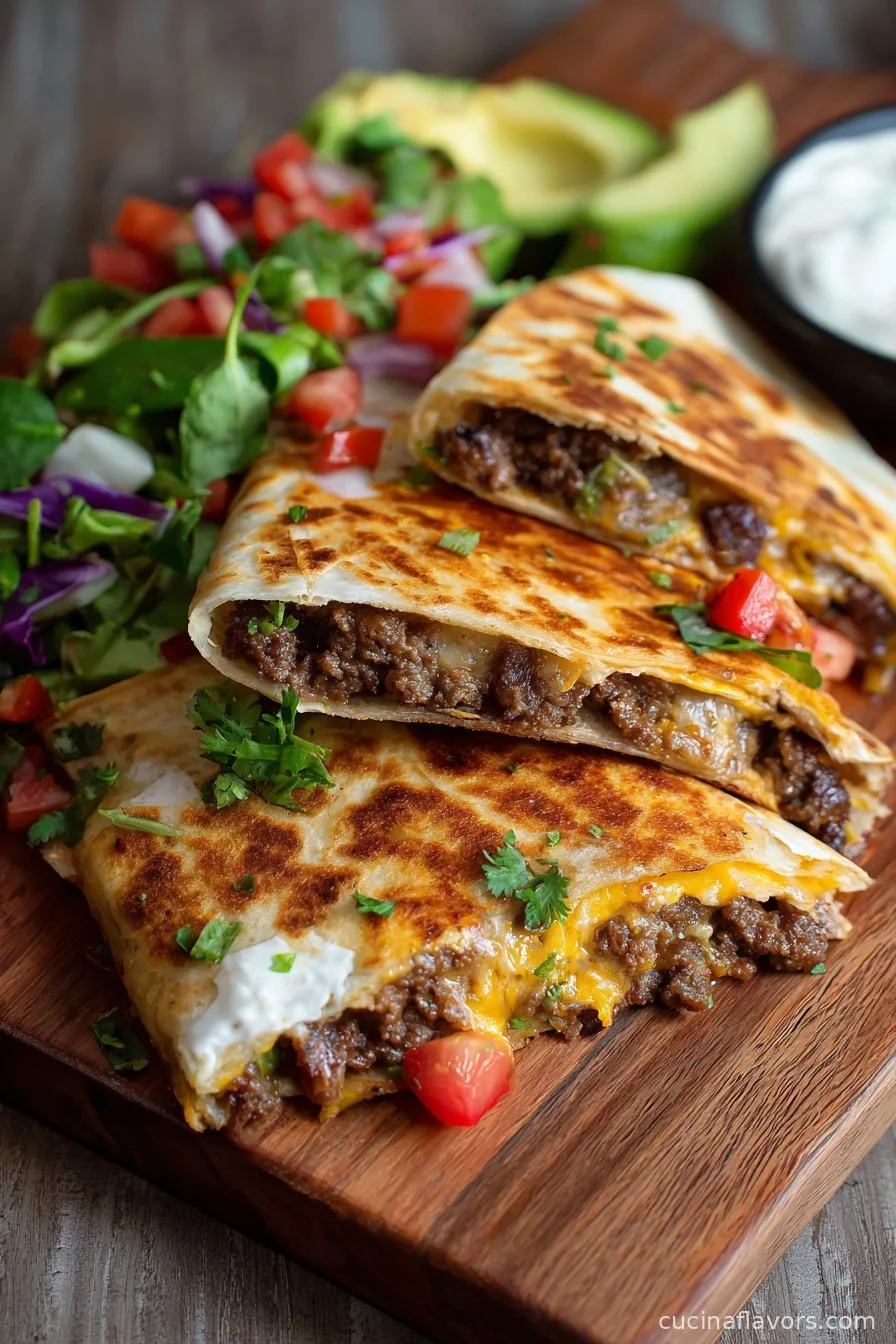 Easy Smashburger Quesadillas