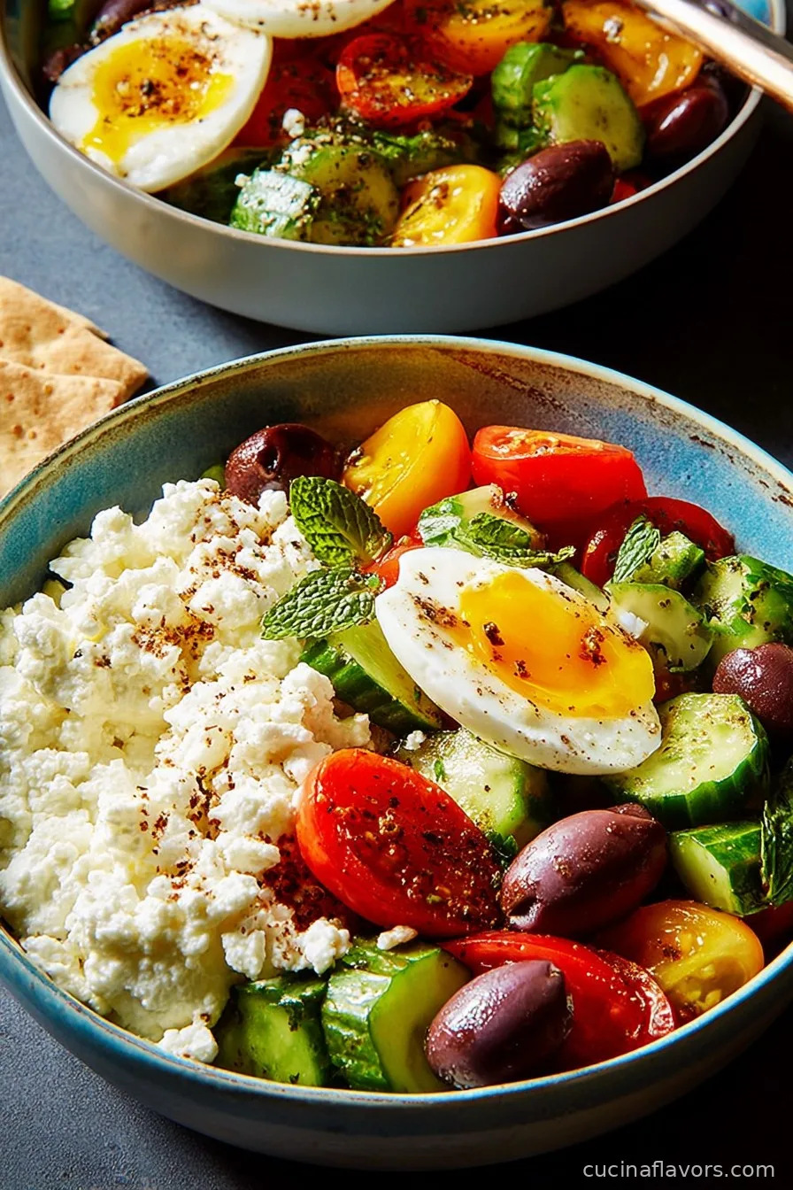 Greek Salad Cottage Cheese Bowl