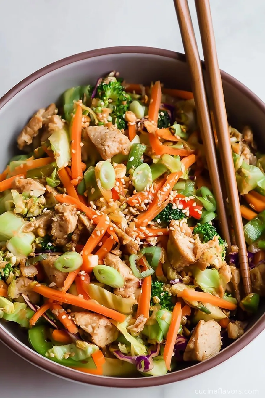 Healthy Egg Roll In A Bowl With Chicken (High-Protein)