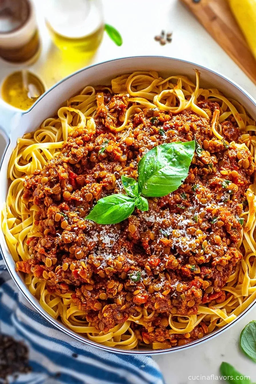 High Protein Lentil Bolognese