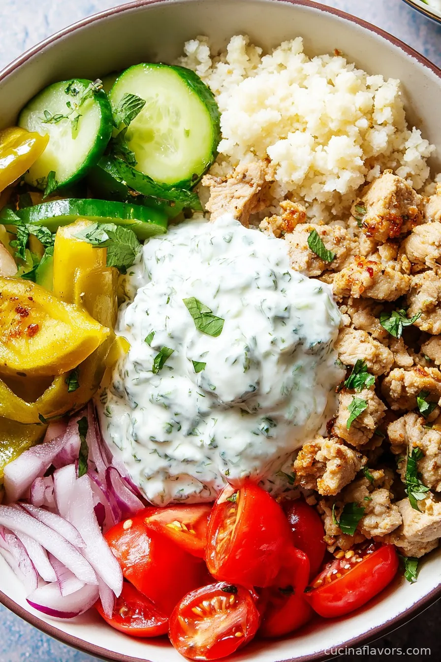 Low-Carb Turkey Gyro Bowl