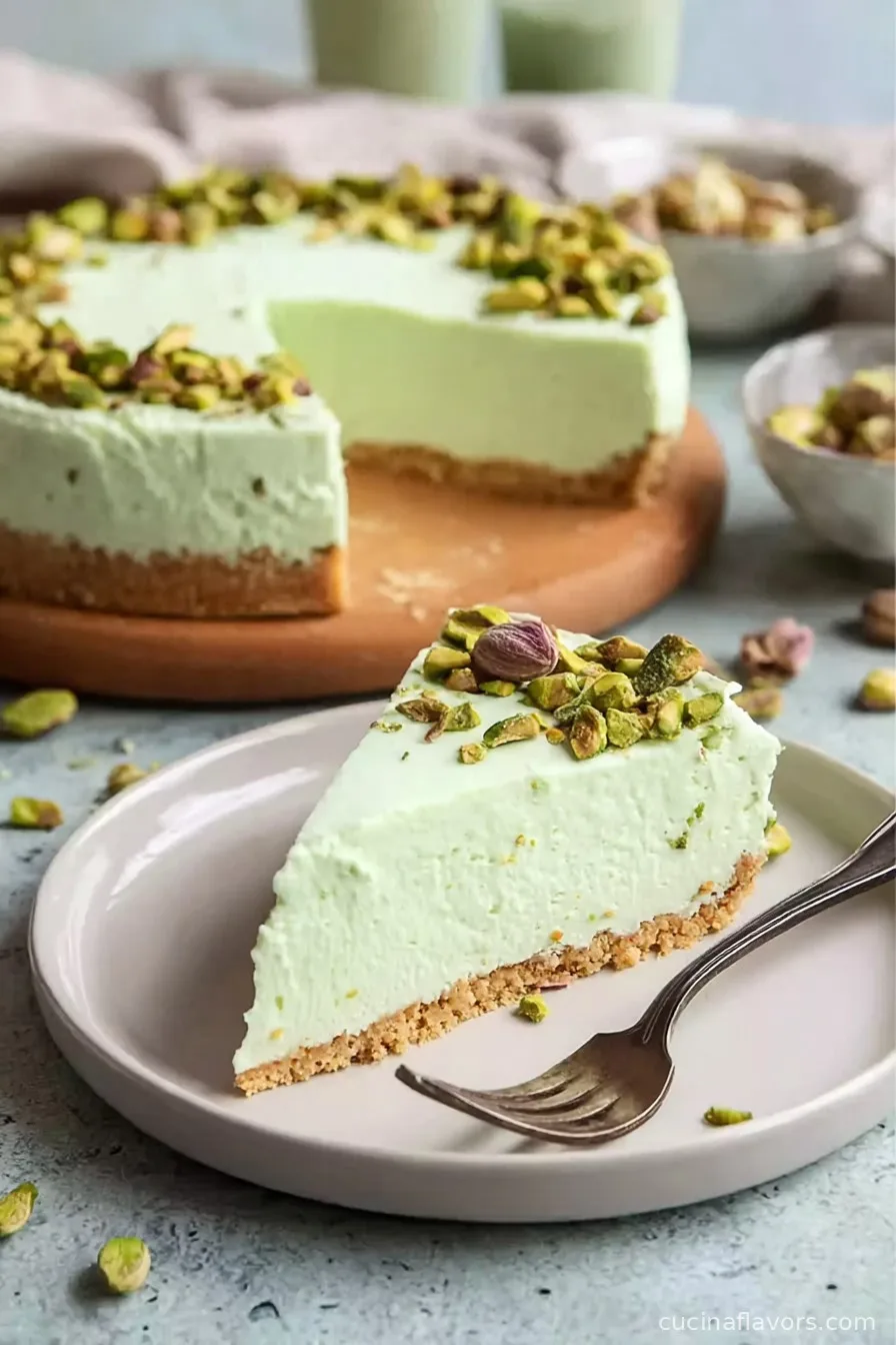 No Bake Pistachio Cheesecake