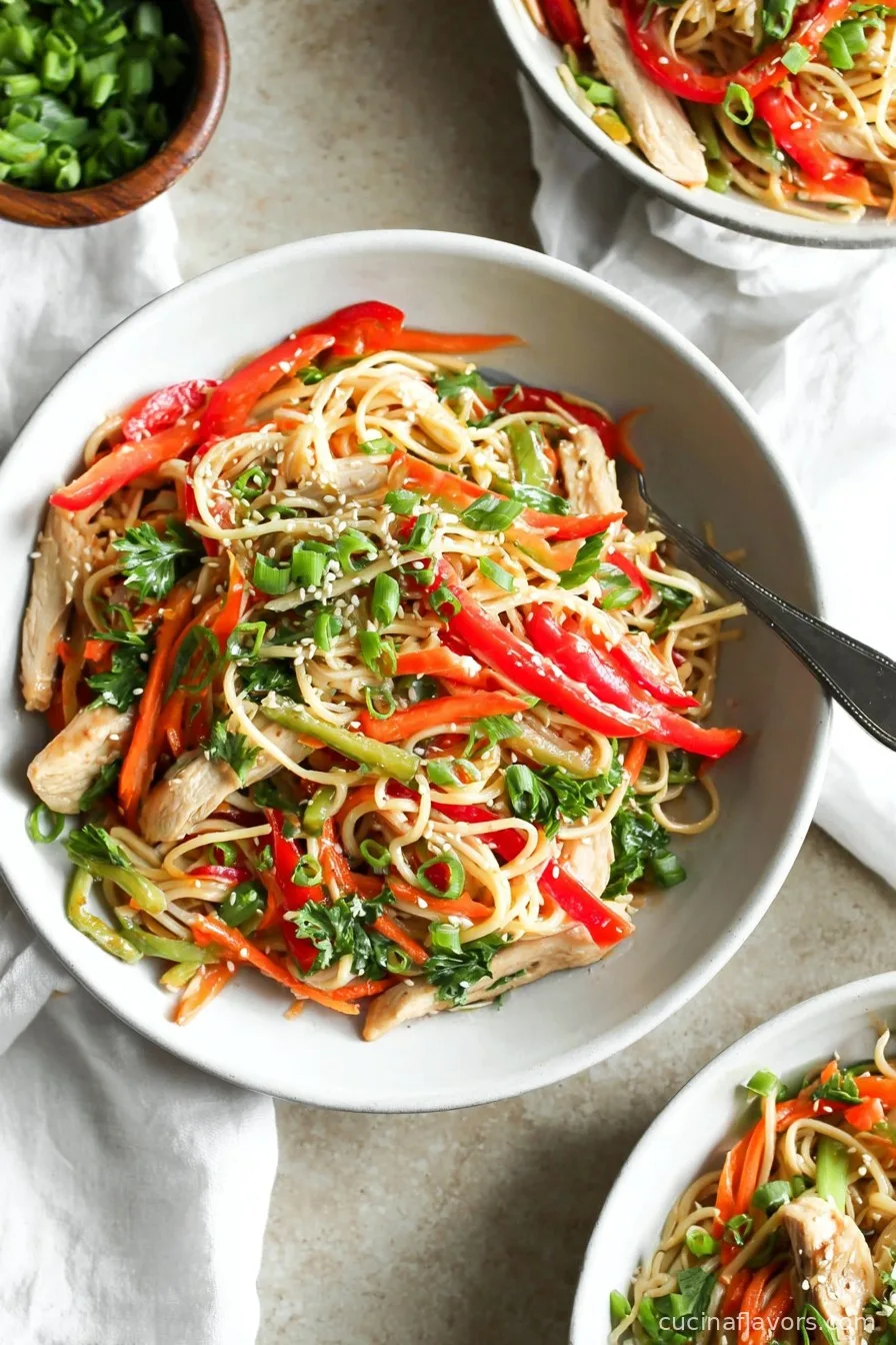 Stir Fry Noodles with Chicken (Gluten Free Option and Veggie-Filled)