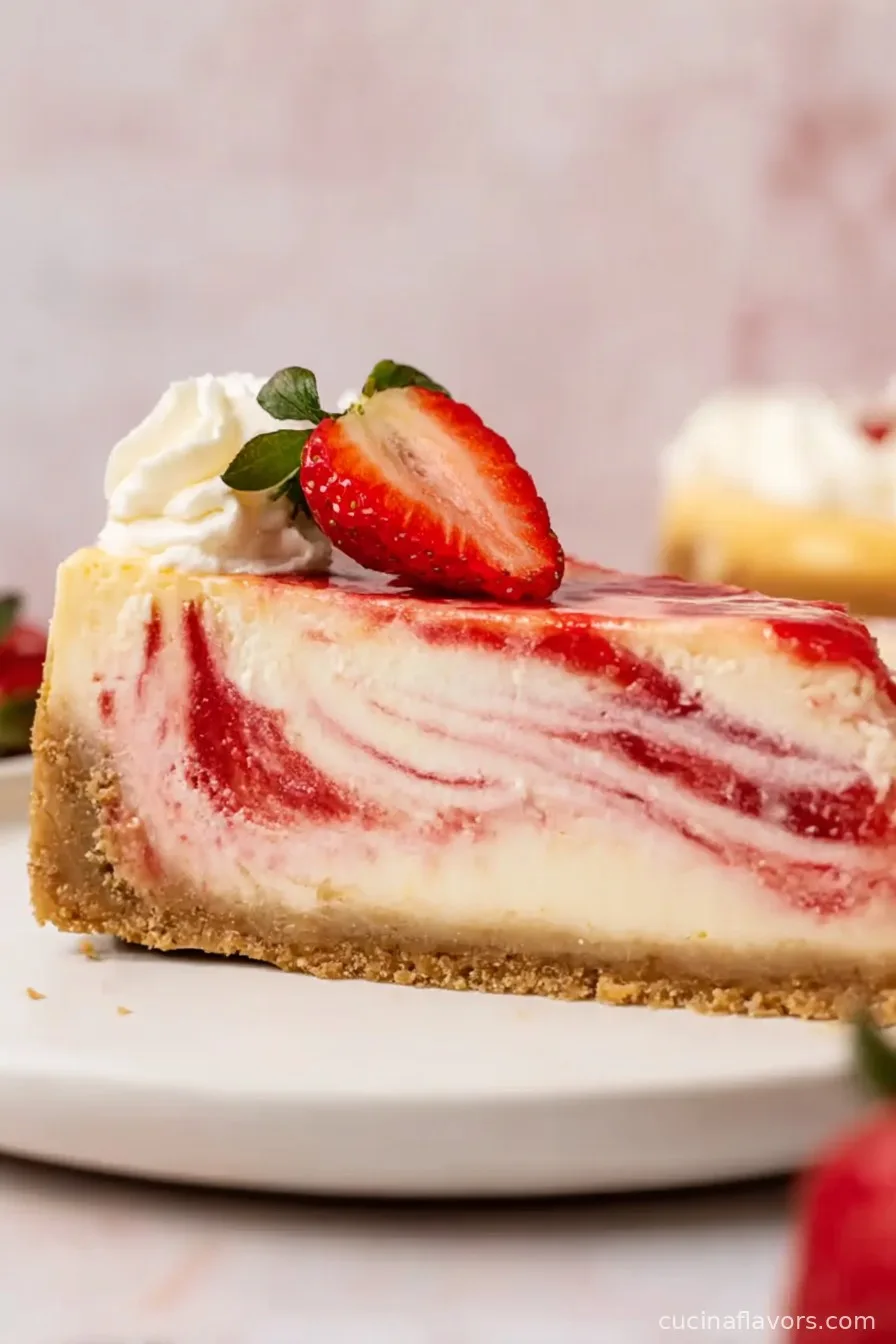 Strawberry Swirl Cheesecake
