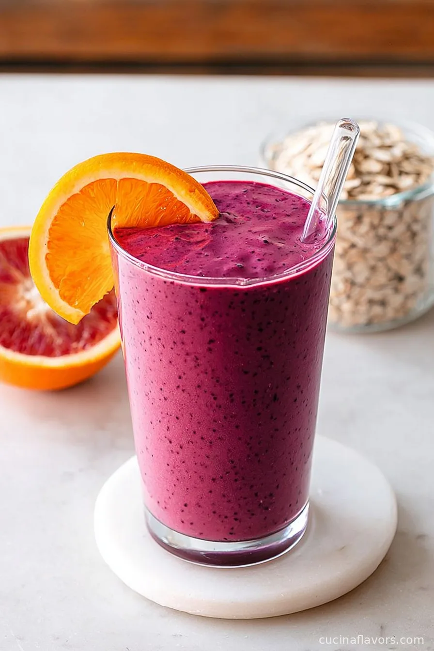 Berry Breakfast Smoothie With Oats