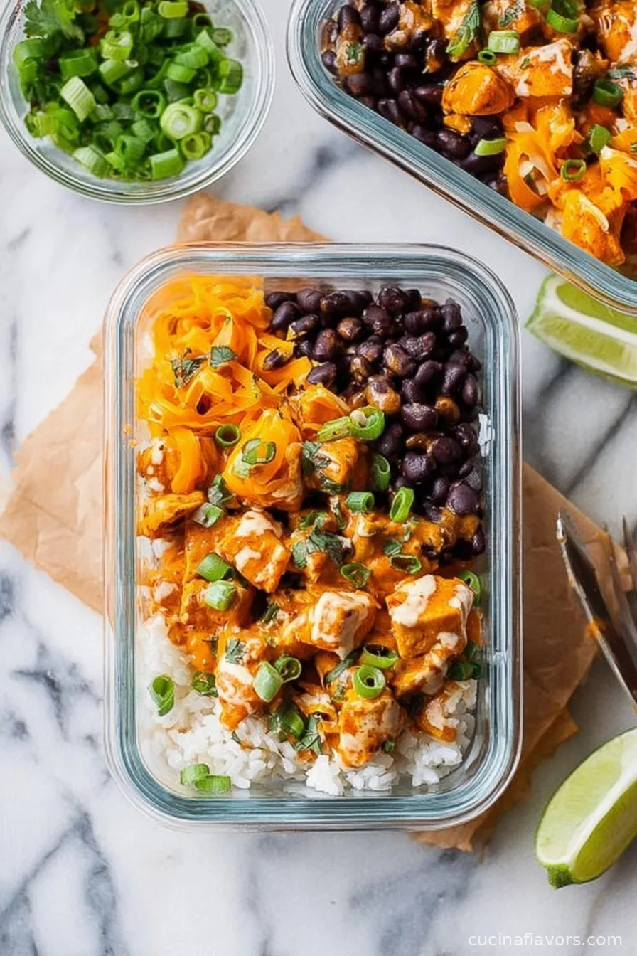 Buffalo Chicken Rice Bowls Meal Prep