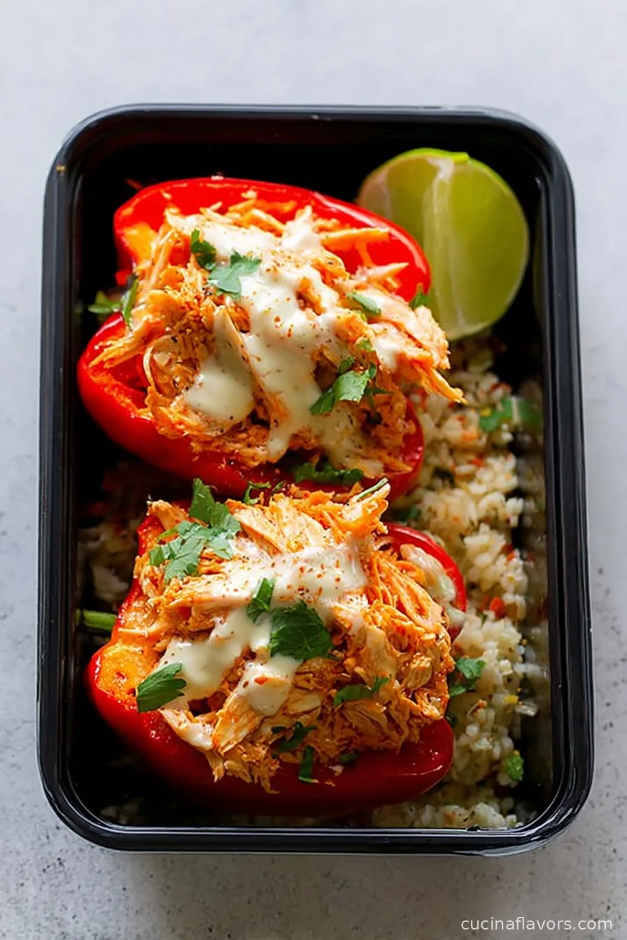 Buffalo Chicken Stuffed Pepper Meal Prep