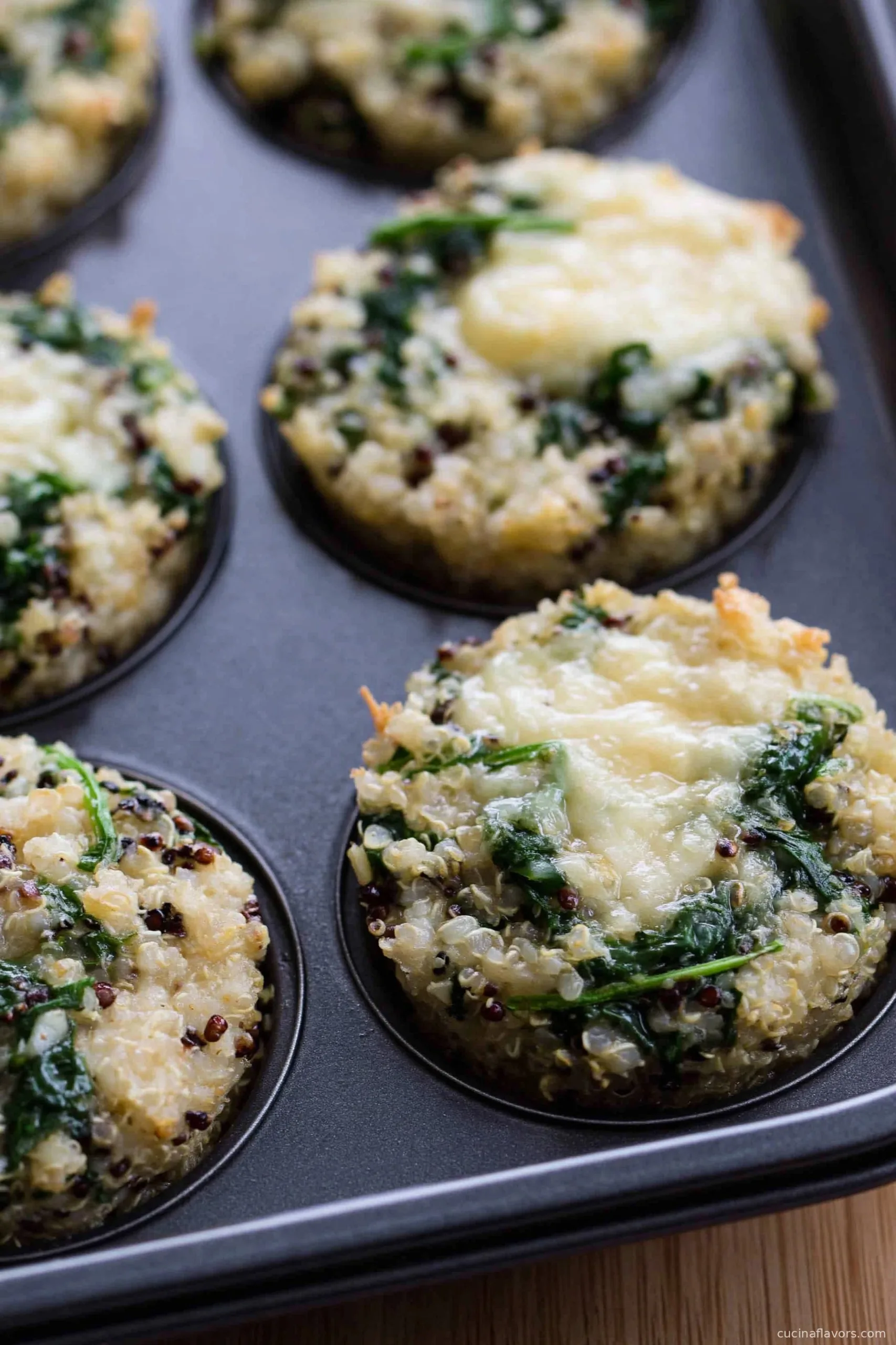 Cheesy Spinach Quinoa Cups
