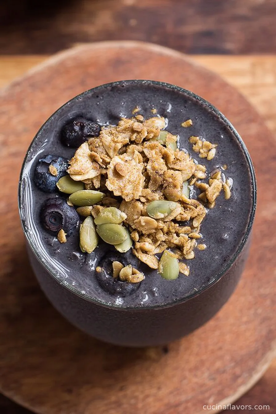 Chocolate Blueberry Mint Protein Smoothie with Hemp Seeds