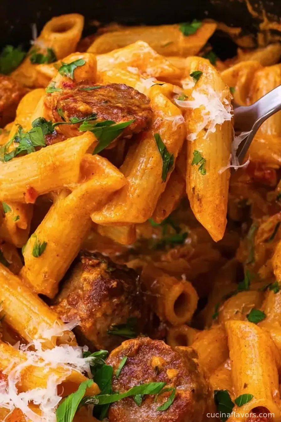 Easy One Pot Creamy Cajun Sausage Pasta Recipe