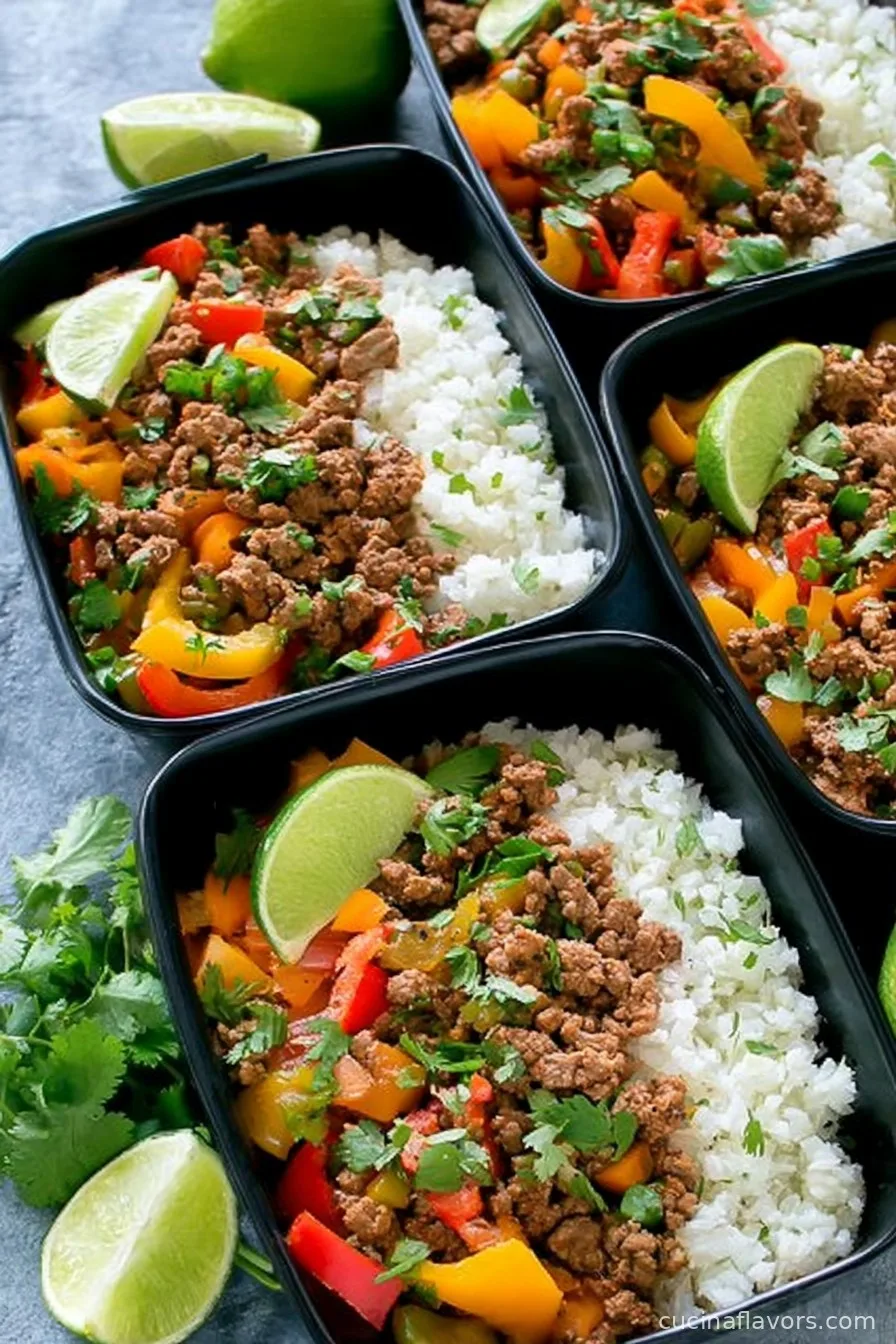 Fajita Bowls with Cauliflower Rice Meal Prep