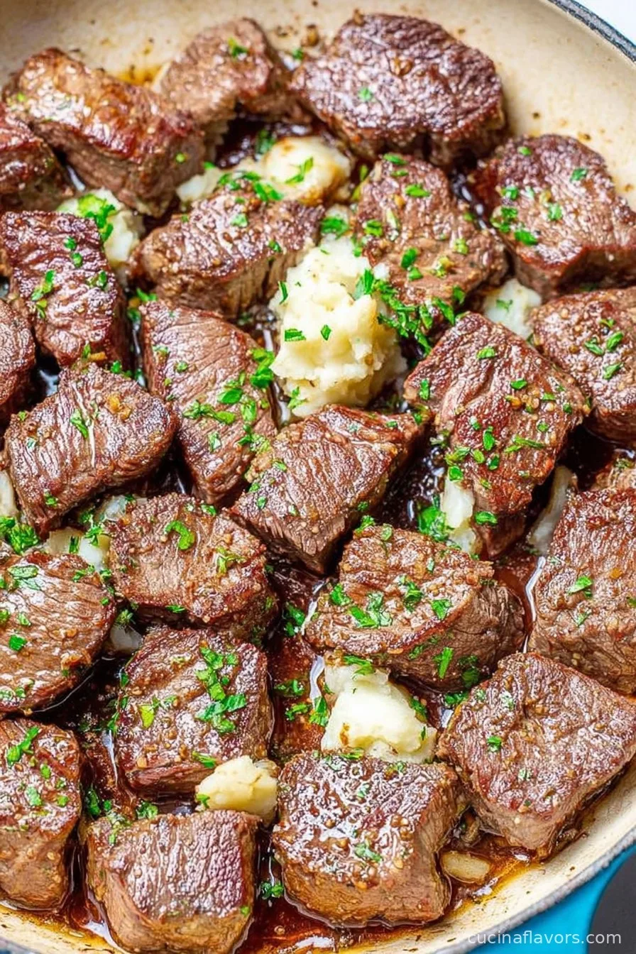 Garlic Butter Steak Bites with Mashed Potatoes Meal Prep
