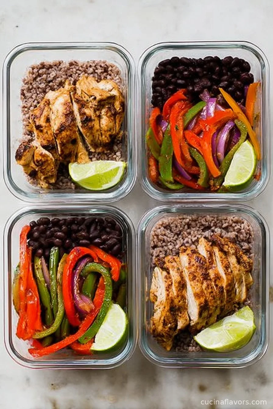 Healthy Chicken Fajitas Meal Prep