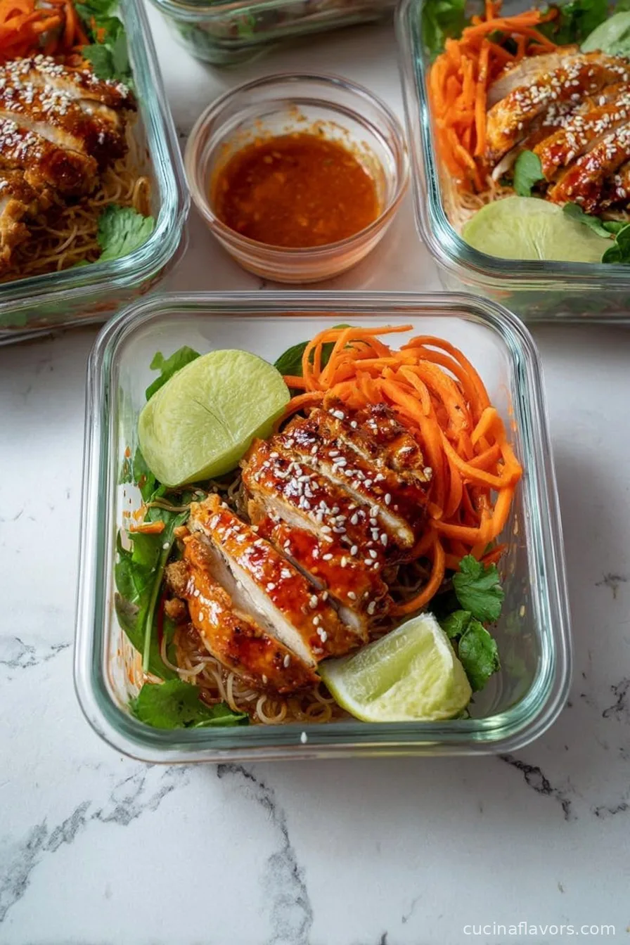 Healthy Gochujang Chicken Vermicelli Bowls Meal Prep