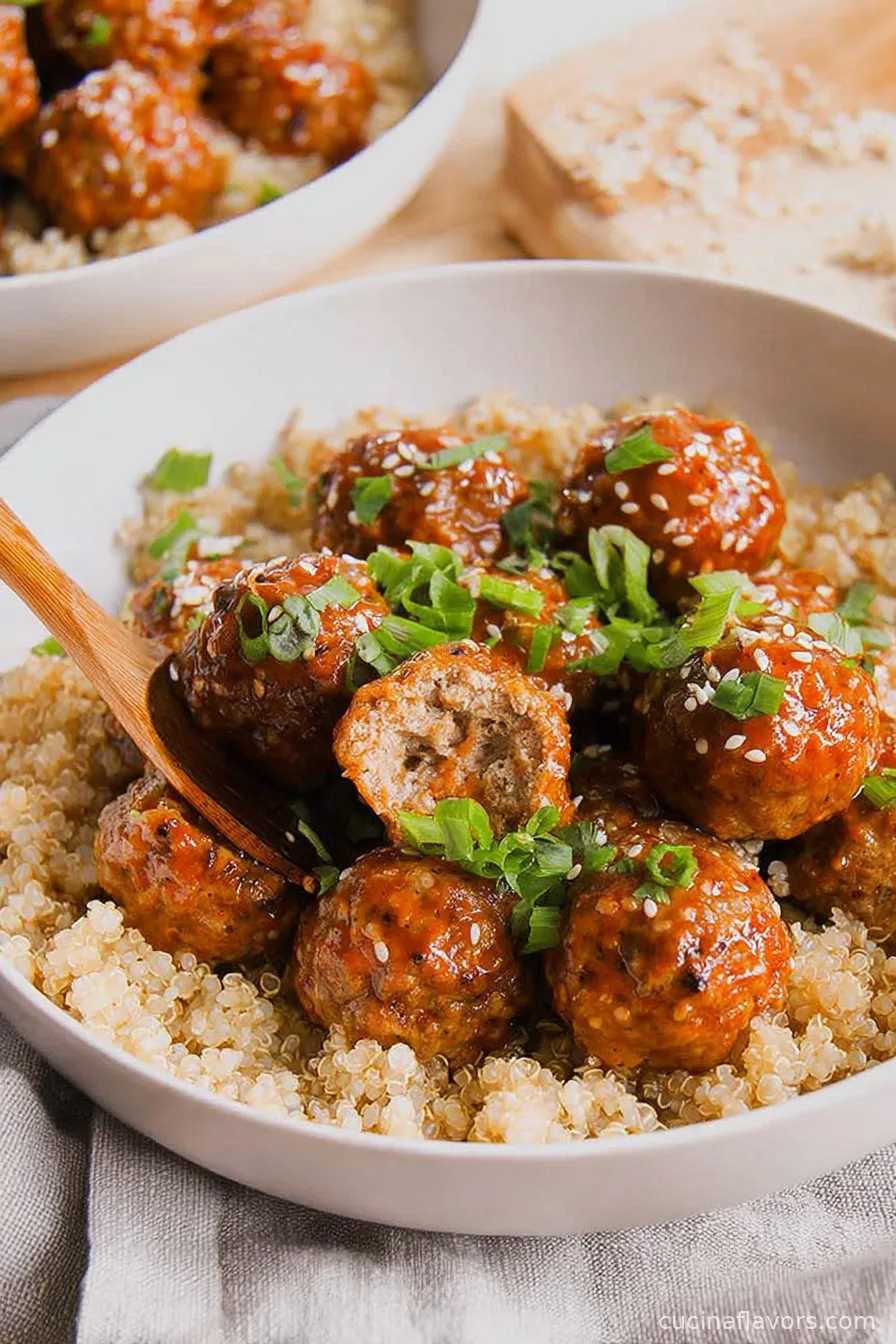 Honey Sriracha Glazed Meatballs