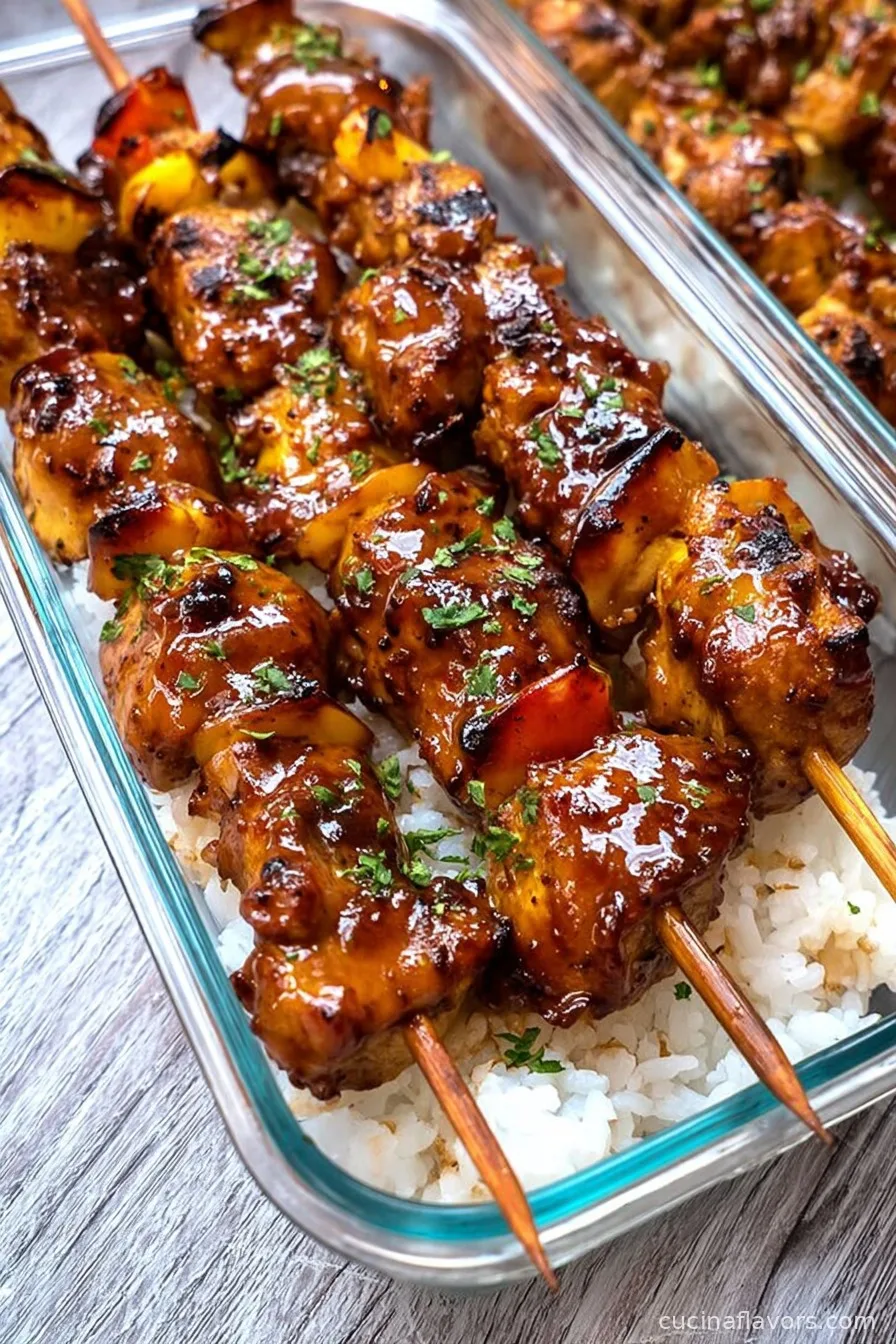 Meal-Prep Honey Garlic Jerk Chicken Skewers