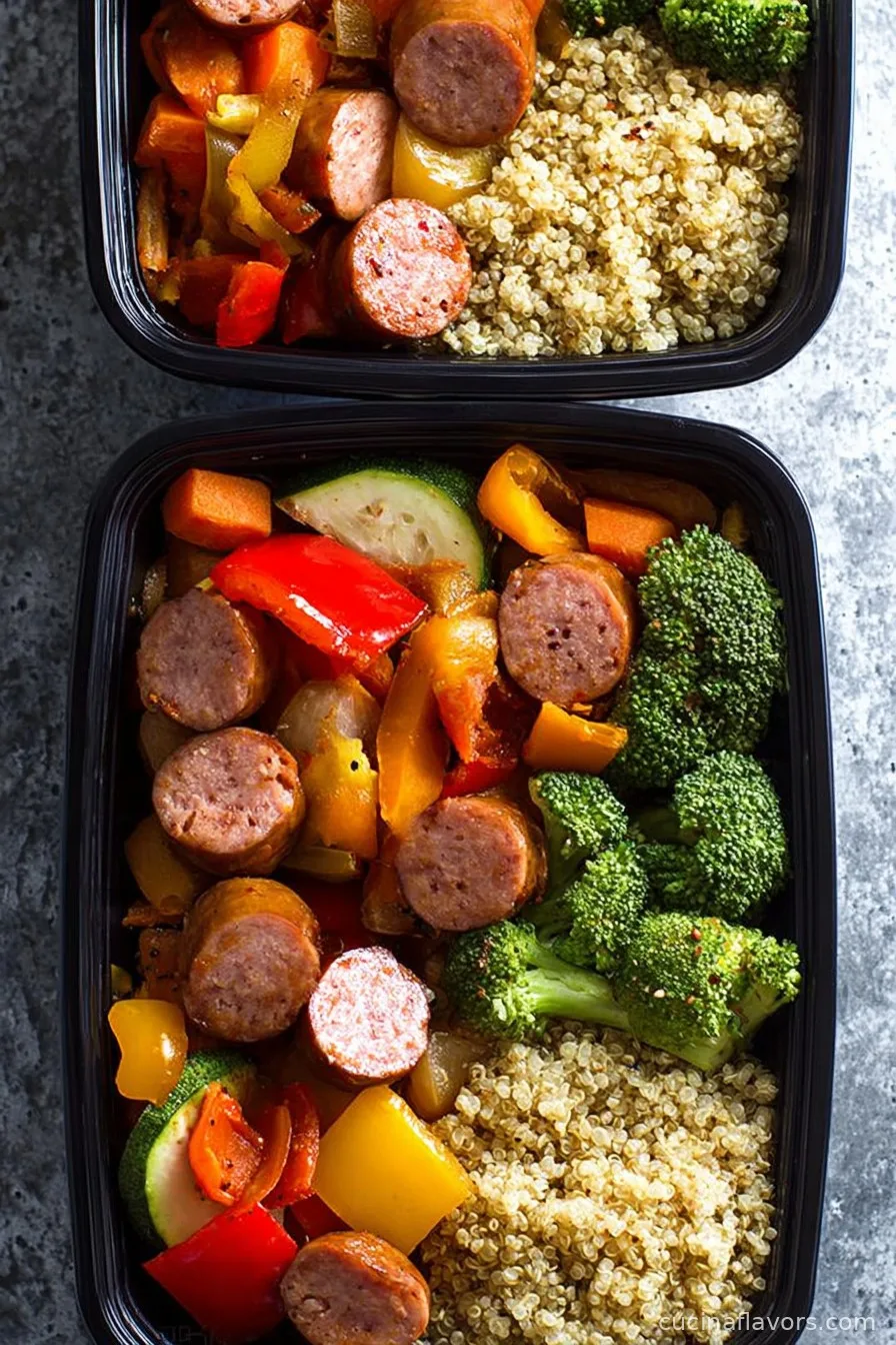 Roasted Sausage, Veggies and Quinoa Meal-Prep