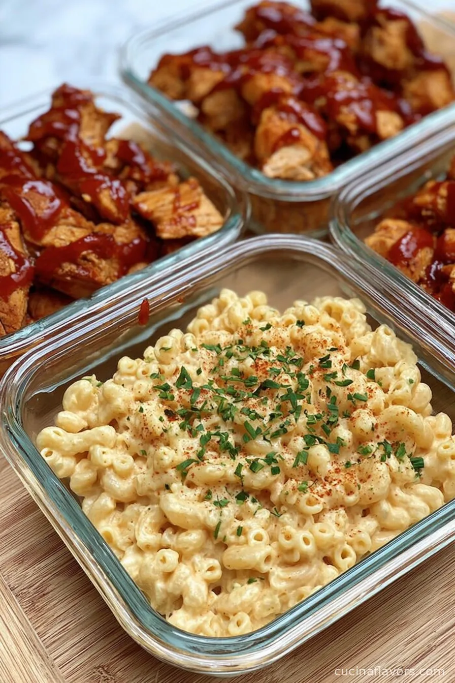 Skinny BBQ Chicken Mac & Cheese