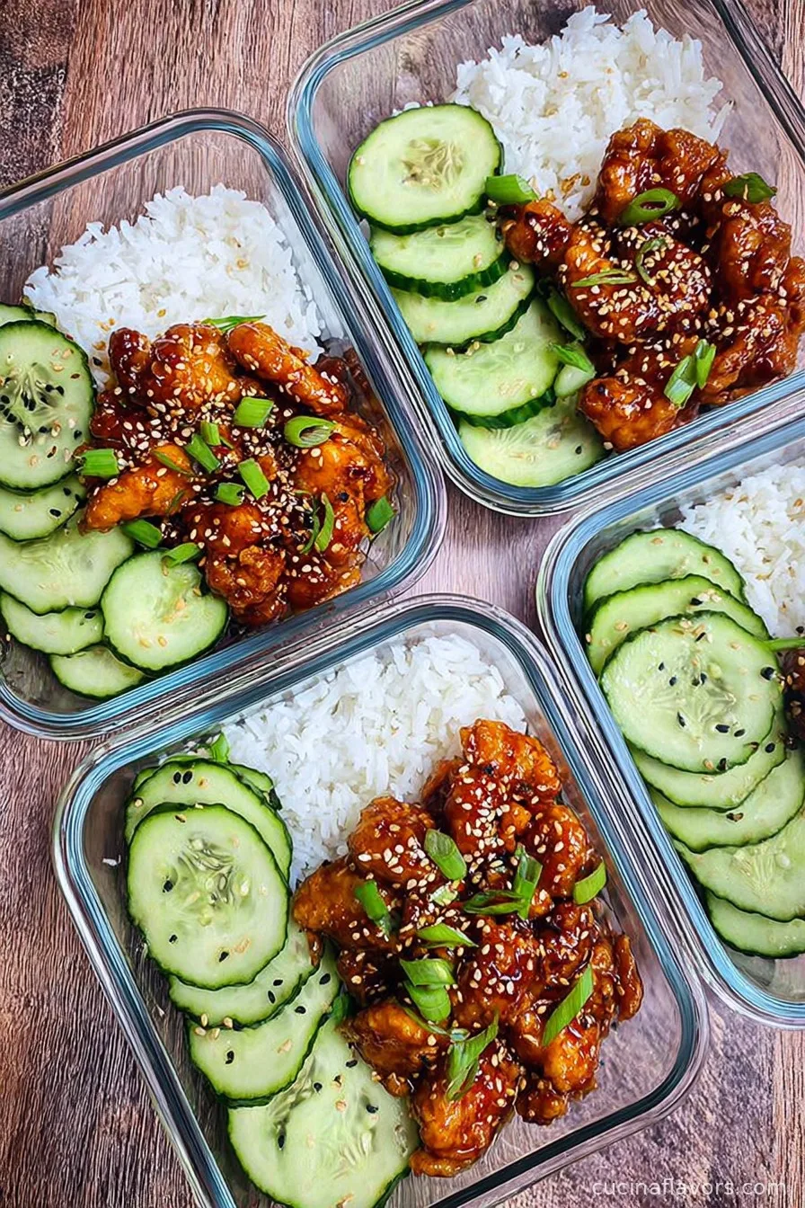 Sticky Korean Fried Chicken and Rice Bowls